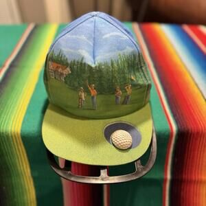 Vintage 90s RARE Golf Themed SnapBack Hat Salamander Golf Cap 1993